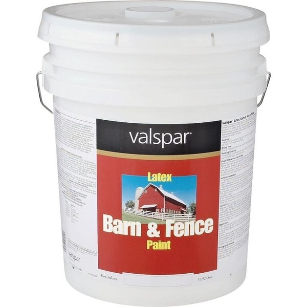 Valspar 018008 Barn and Fence Paint, White, 5 gal Pail 312570 Zoro